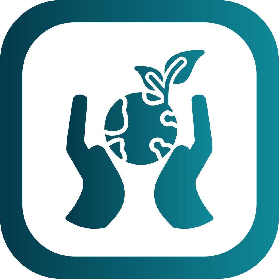Healthy Earth Glyph Gradient Corner Icon vector