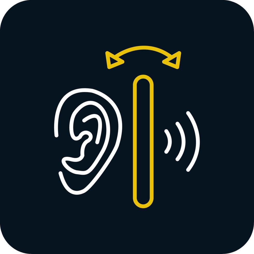 Ear Line Red Circle Icon vector