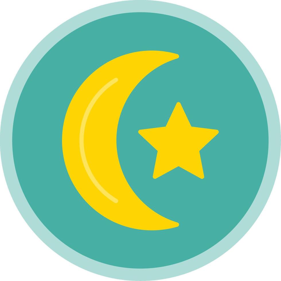 Moon Flat Multi Circle Icon vector