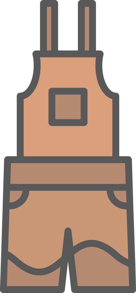 Dungarees Line Filled Light Icon vector