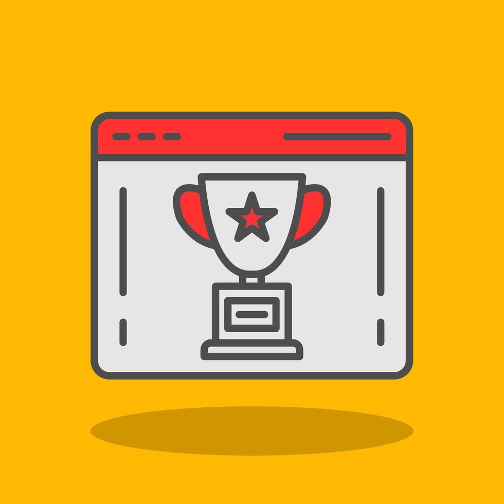 Trophy Filled Shadow Icon vector