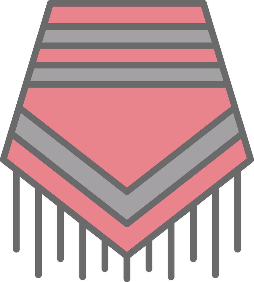 Poncho Line Filled Light Icon vector