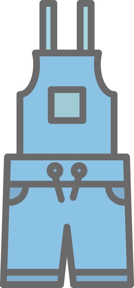 Dungarees Line Filled Light Icon vector