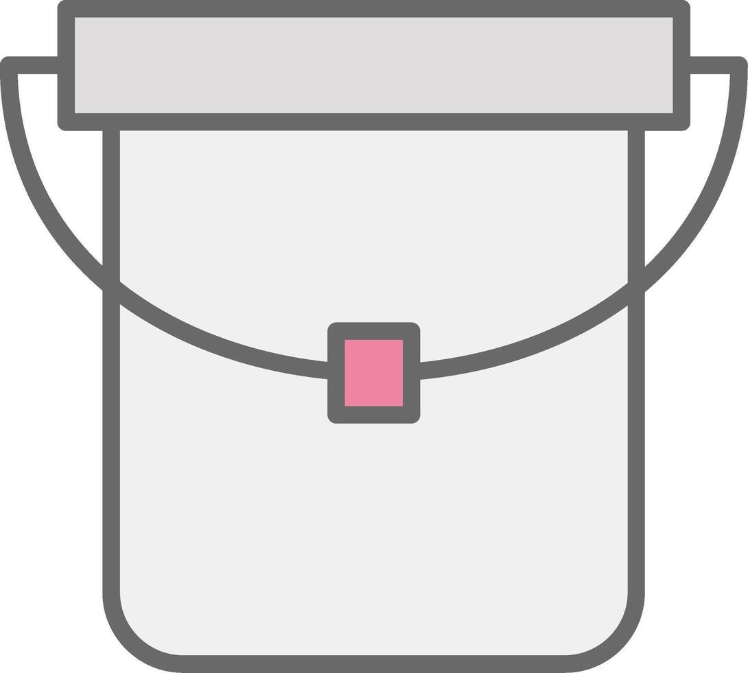 Bucket Line Filled Light Icon vector