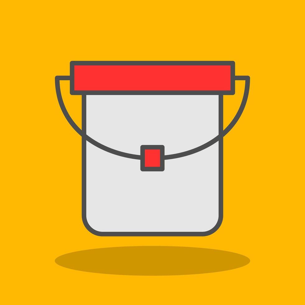 Bucket Filled Shadow Icon vector