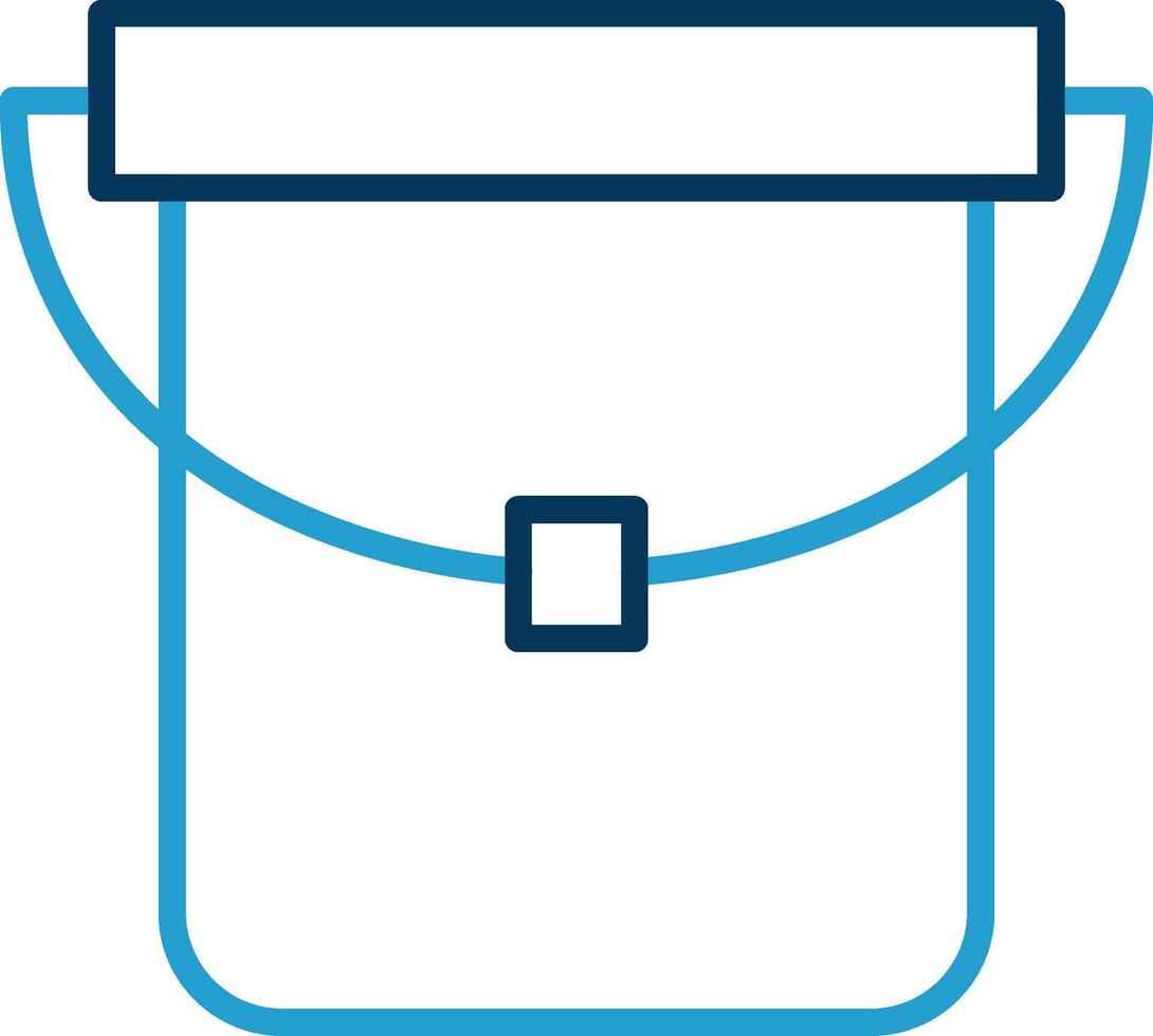 Bucket Line Blue Two Color Icon vector