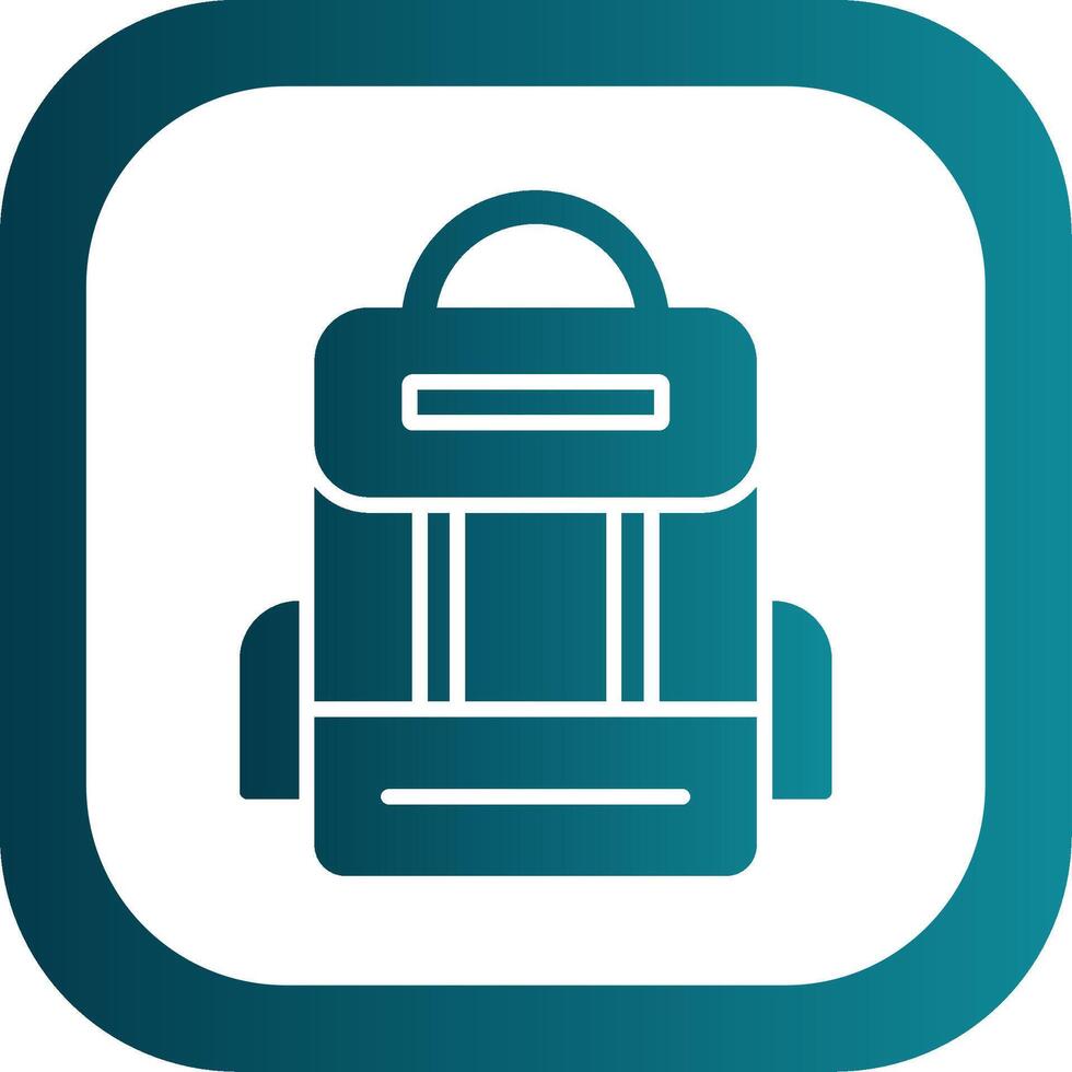 Backpack Glyph Gradient Corner Icon vector