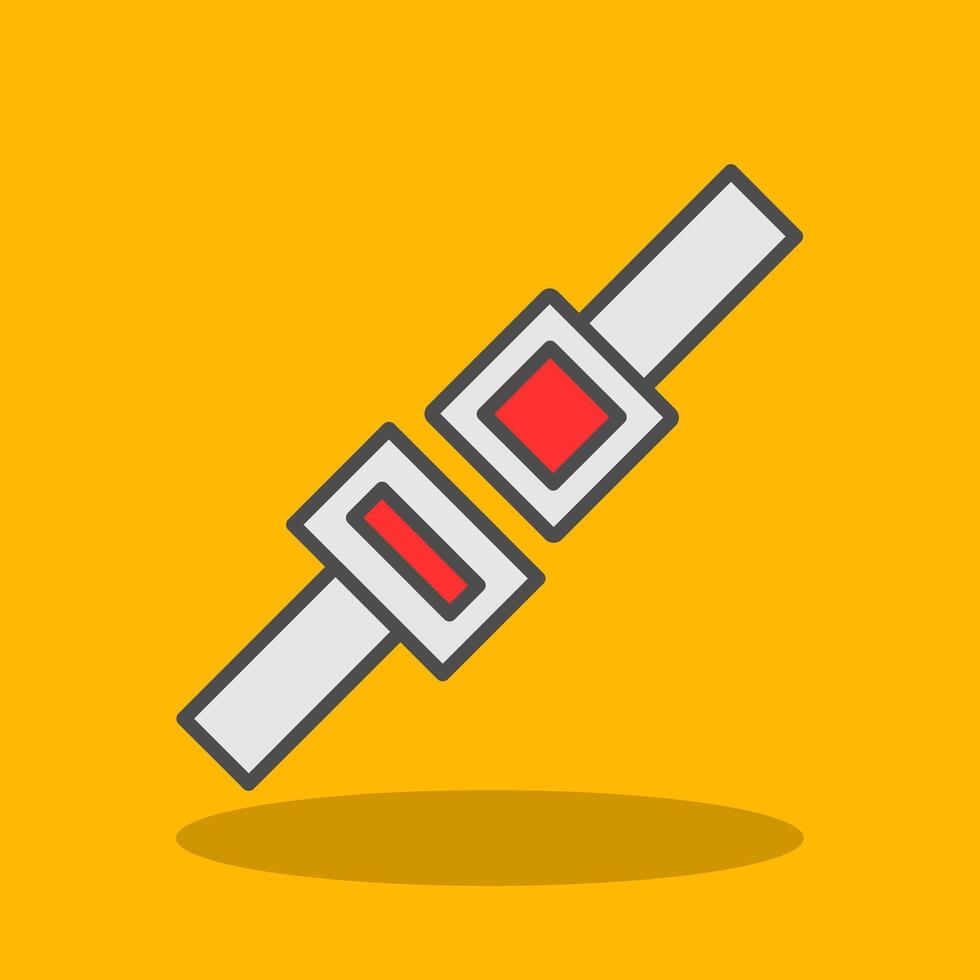 Seat Belt Filled Shadow Icon vector