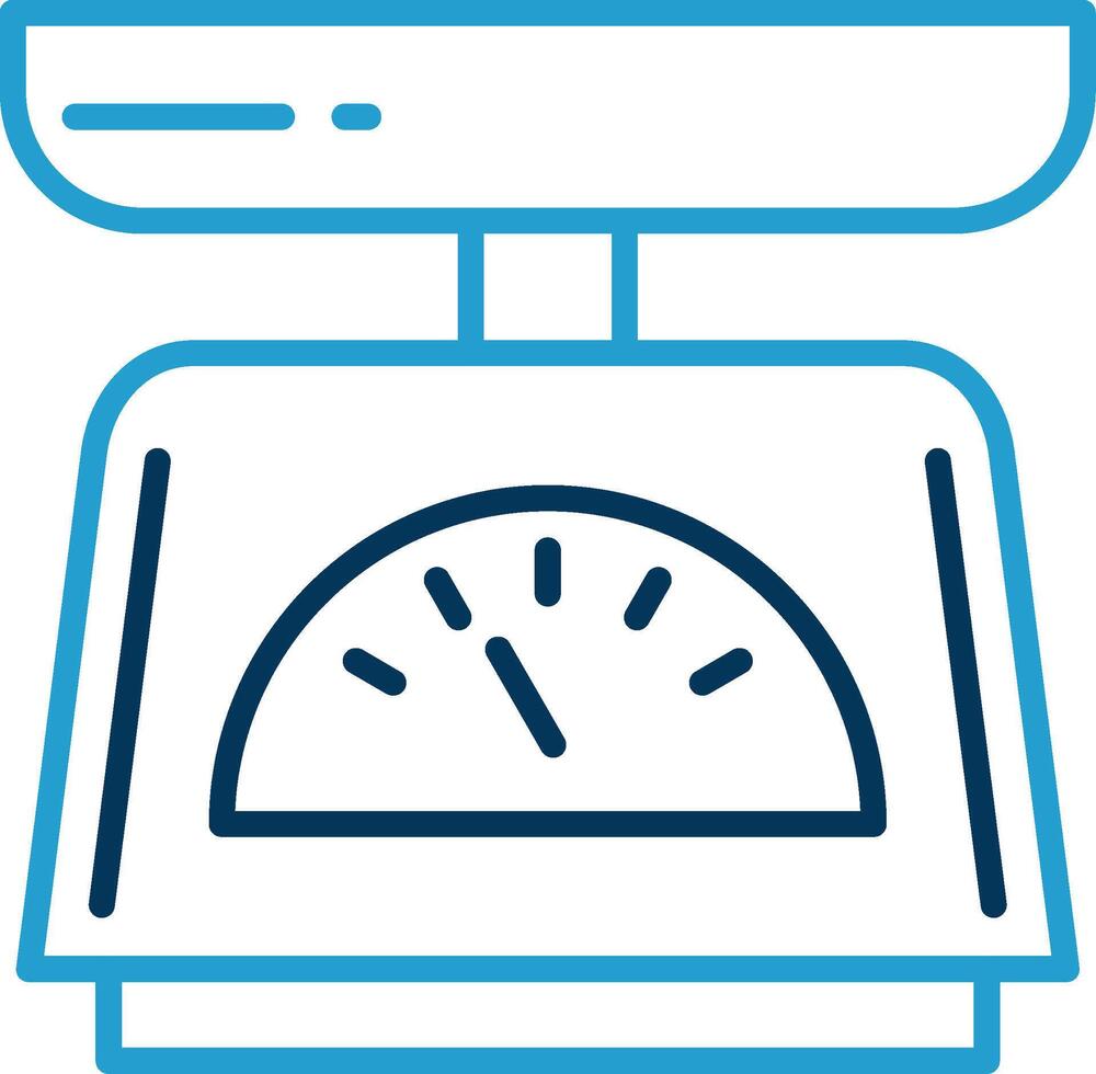 Weighing Line Blue Two Color Icon vector