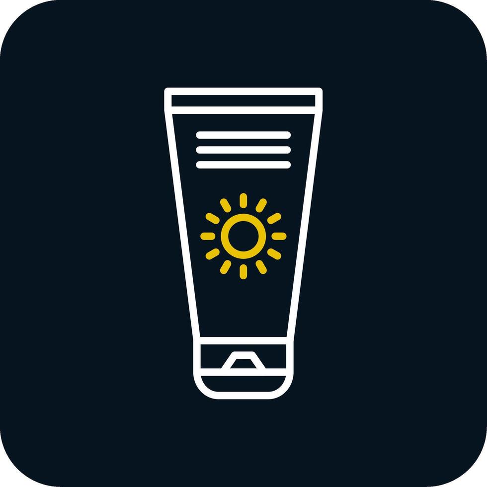 Sun Cream Line Red Circle Icon vector