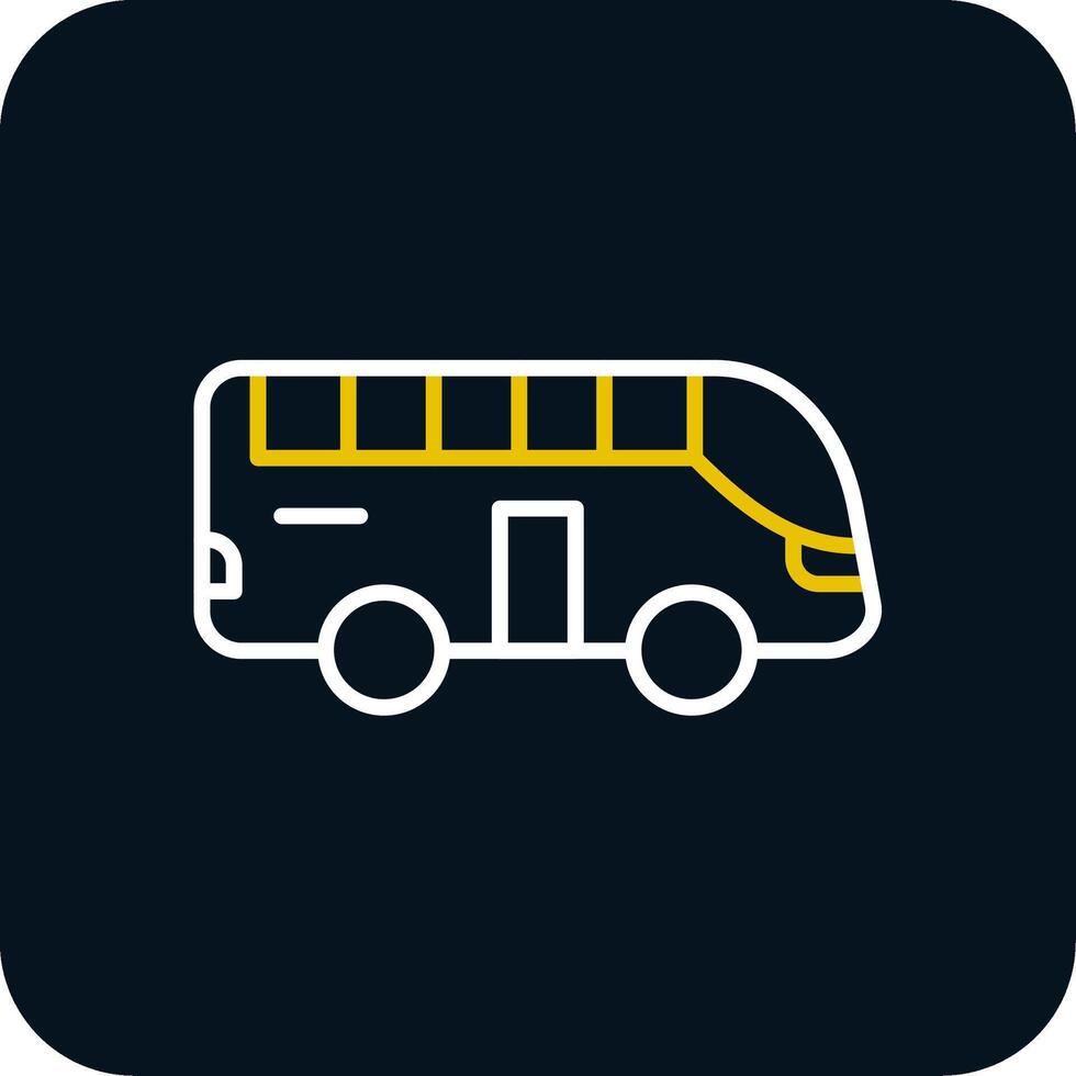Tour Bus Line Yellow White Icon vector