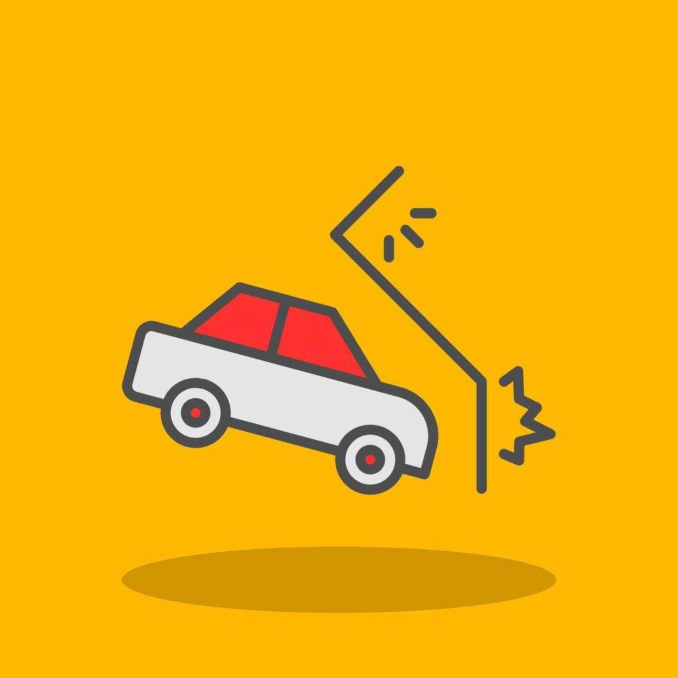 Car Crash Filled Shadow Icon vector
