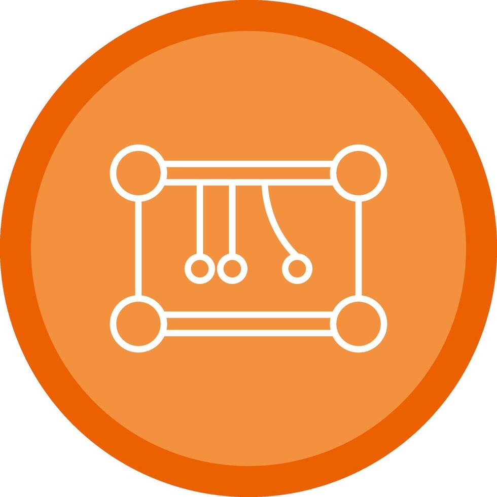 Newtons Cradle Line Multi Circle Icon vector