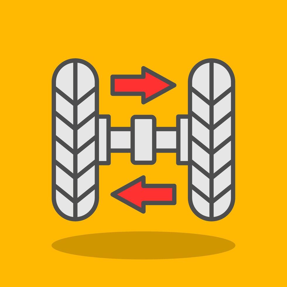 Wheel Alignment Filled Shadow Icon vector