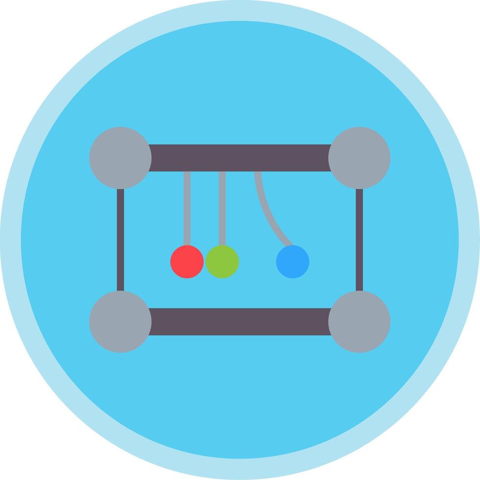 Newtons Cradle Flat Multi Circle Icon vector