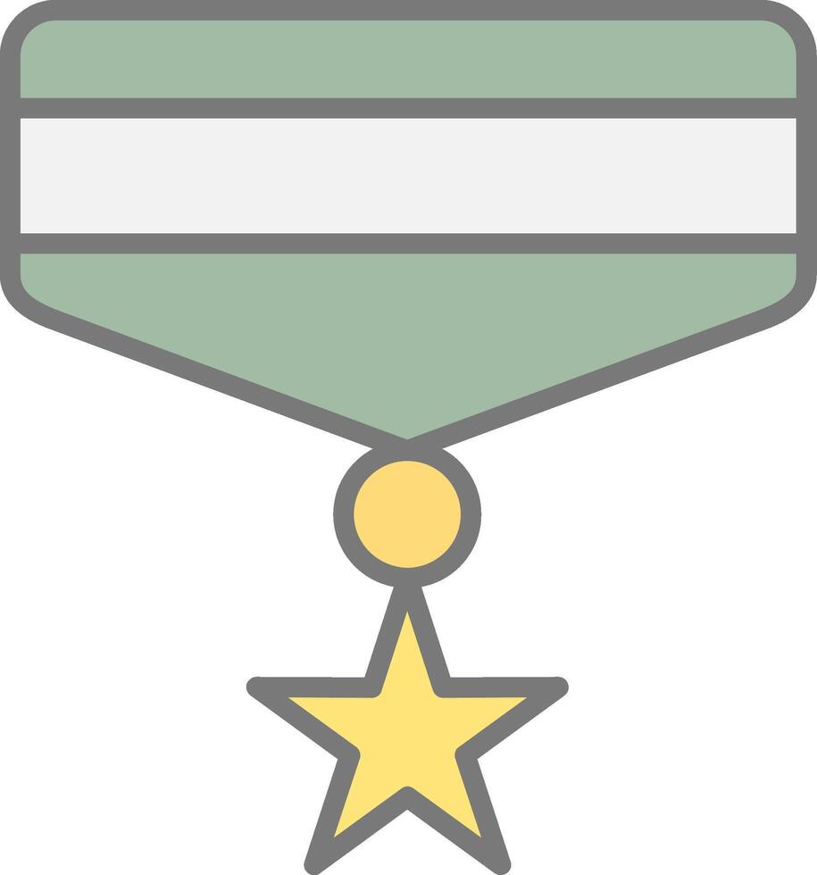 Medal Line Filled Light Icon vector