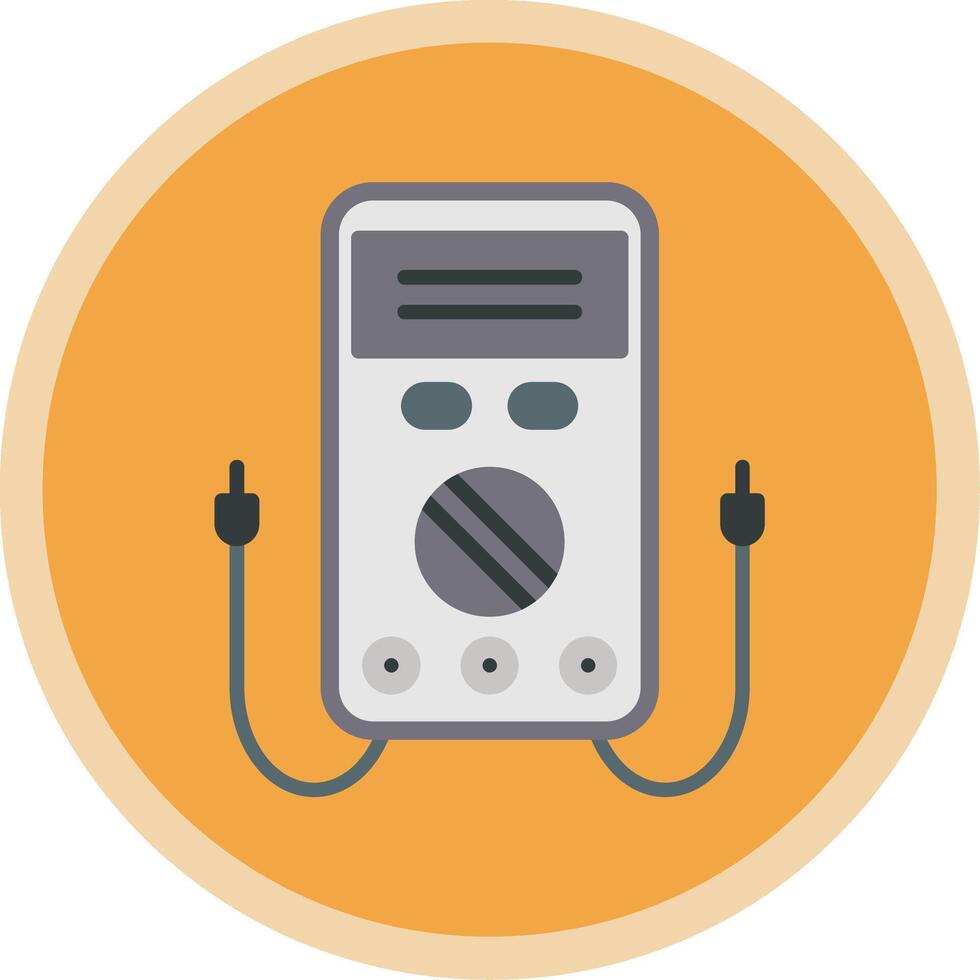 Multimeter Flat Multi Circle Icon vector