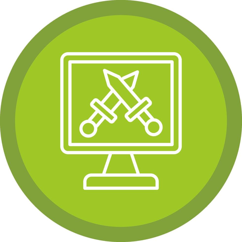 Monitor Screen Line Multi Circle Icon vector
