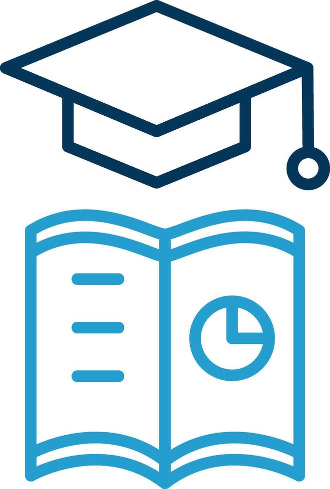 Learning Analytics Line Blue Two Color Icon vector