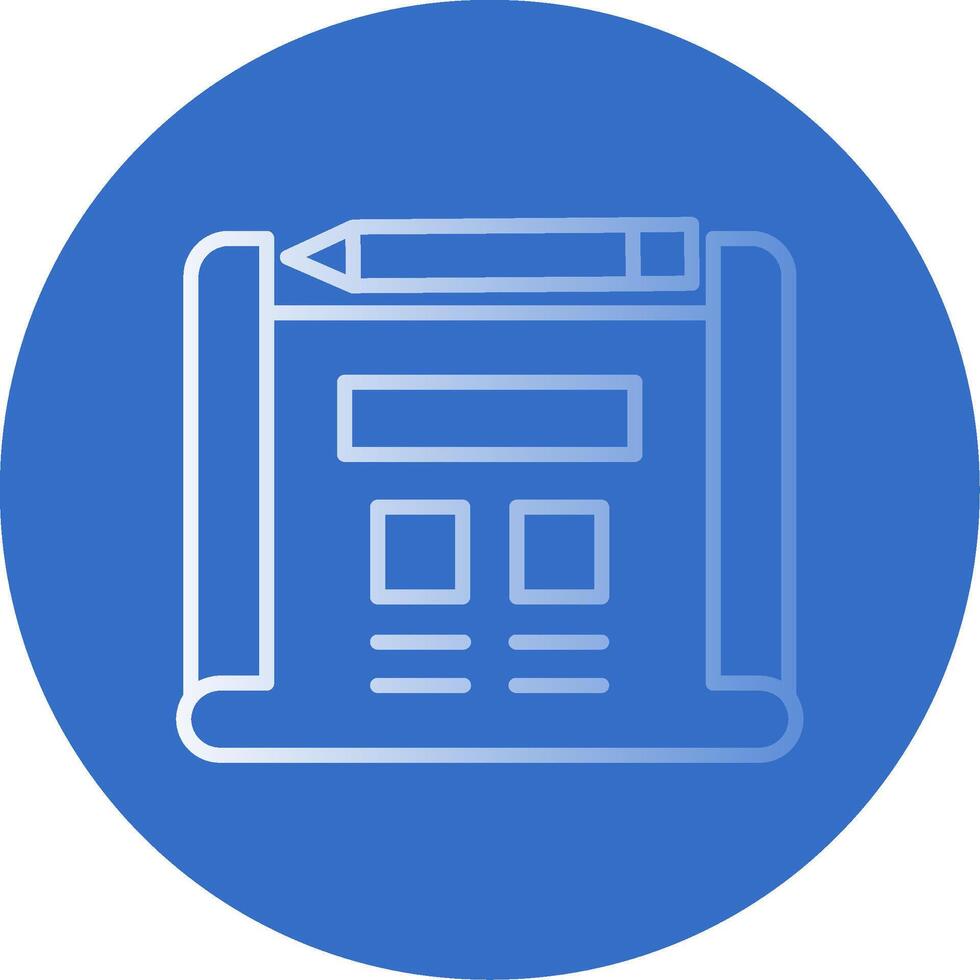 Blue Print Flat Bubble Icon vector