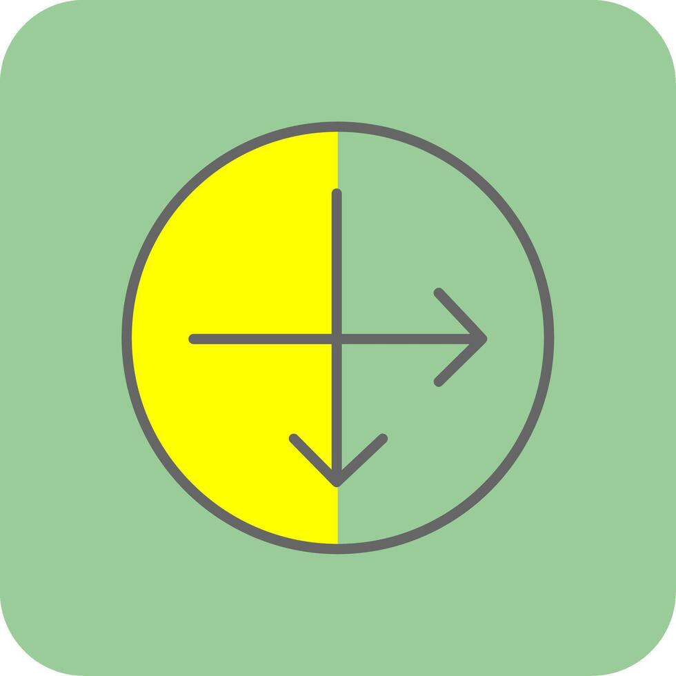 Intersect Filled Yellow Icon vector