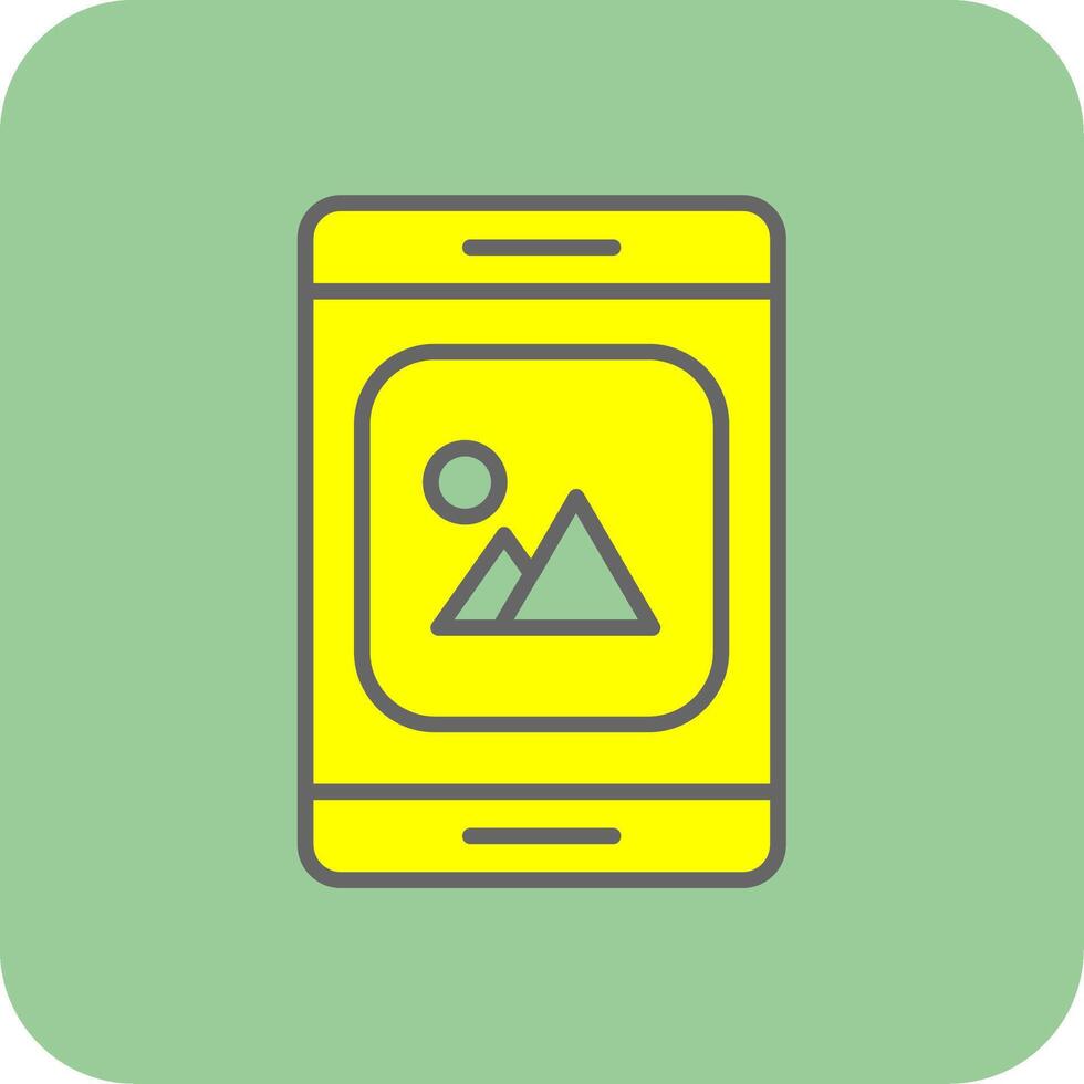 Mobile App Filled Yellow Icon vector
