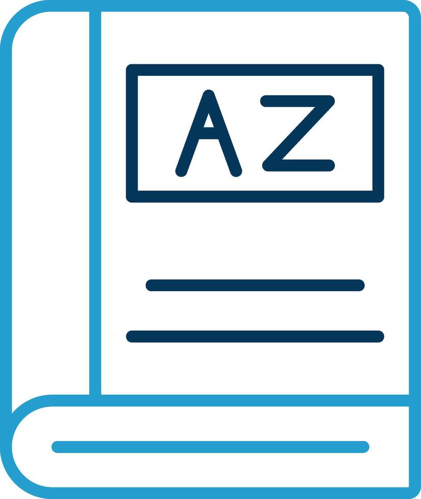 Dictionary Line Blue Two Color Icon vector