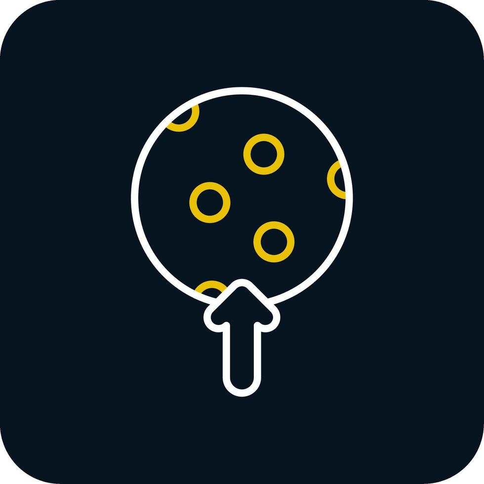 Moon Line Red Circle Icon vector
