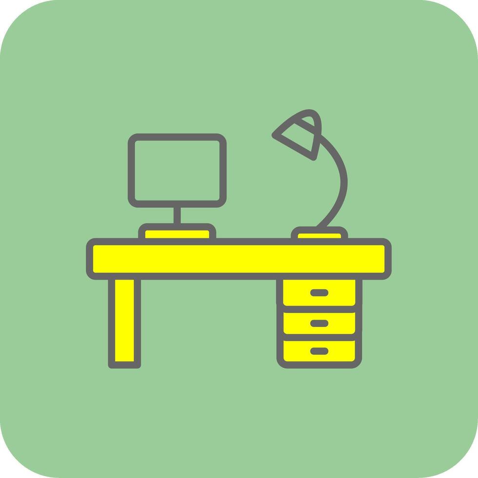 Workplace Filled Yellow Icon vector