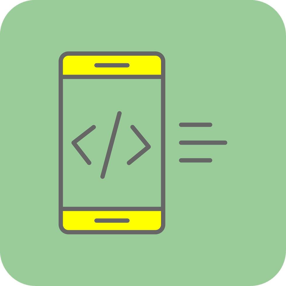 App Development Filled Yellow Icon vector