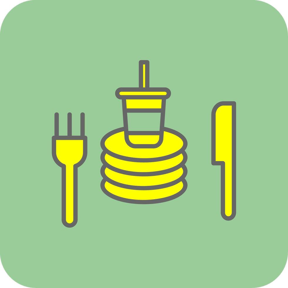 Tableware Filled Yellow Icon vector