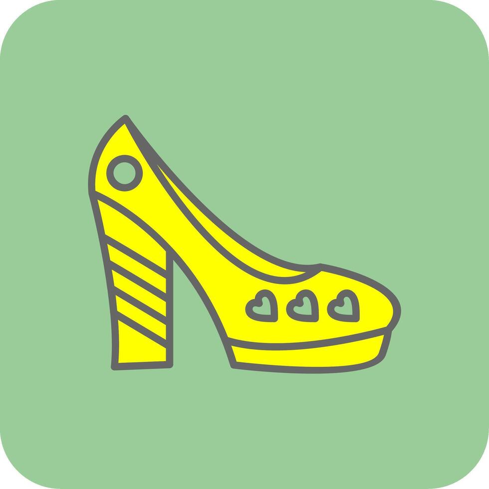 Zapatos lleno amarillo icono vector