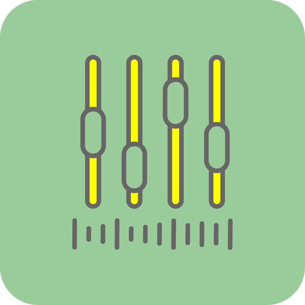 Music Bars Filled Yellow Icon vector