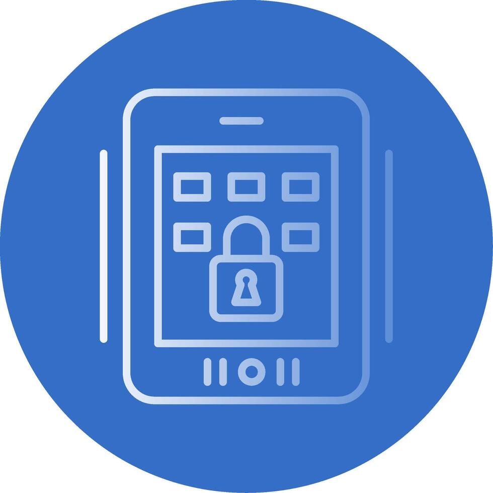 Tablet Secure Flat Bubble Icon vector