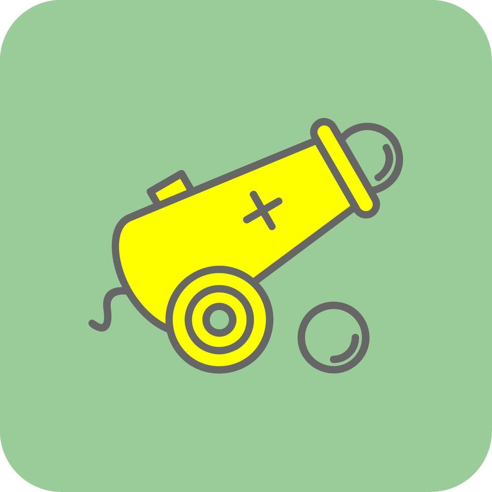 Cannon Filled Yellow Icon vector