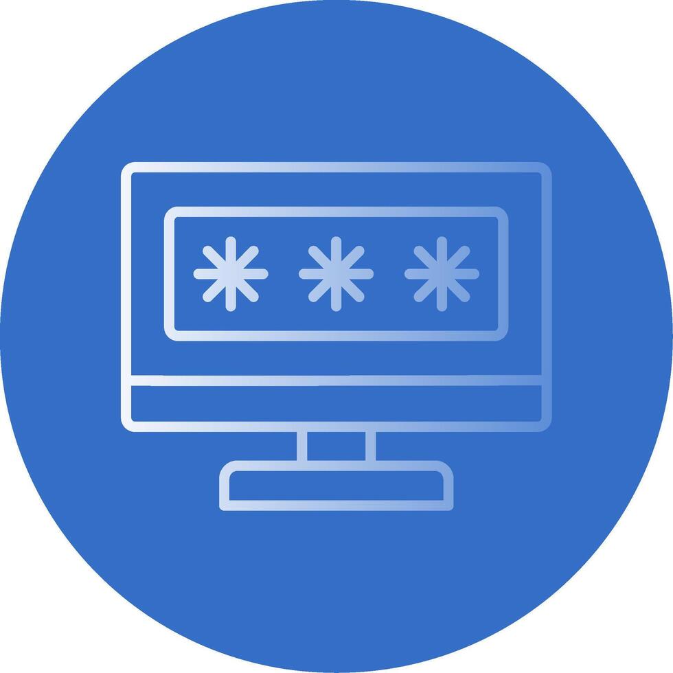 Security Computer Password Flat Bubble Icon vector