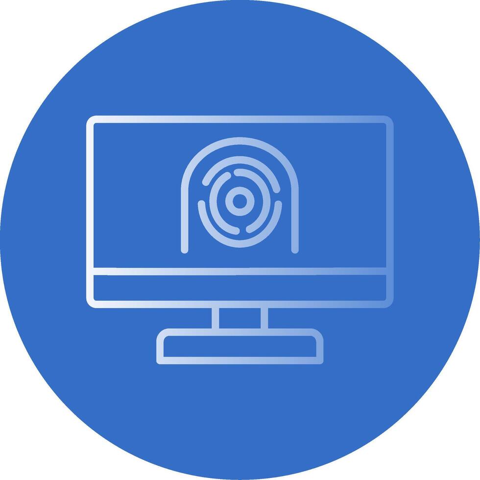 Security Computer Faceprint Flat Bubble Icon vector