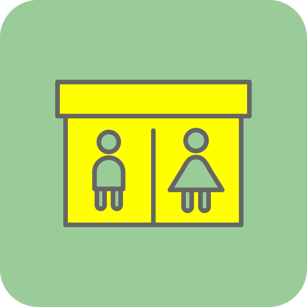 Public Toilet Filled Yellow Icon vector