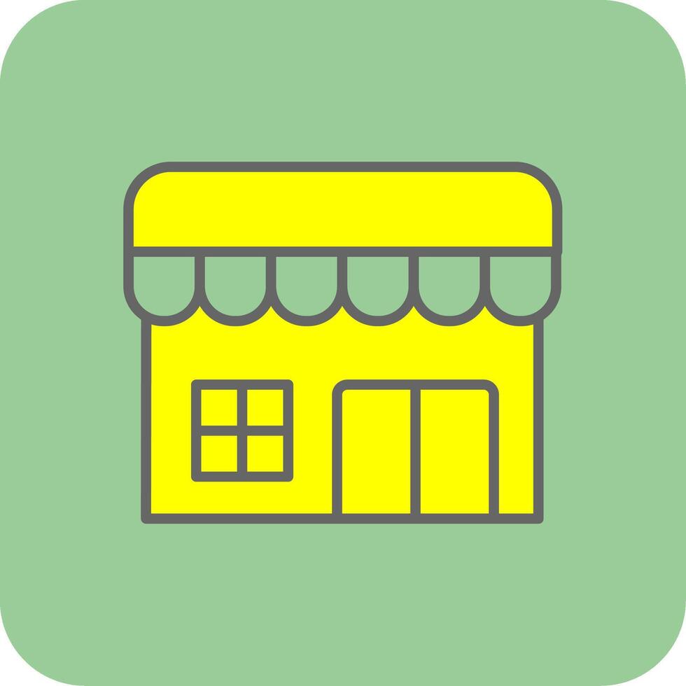 Supermarket Filled Yellow Icon vector
