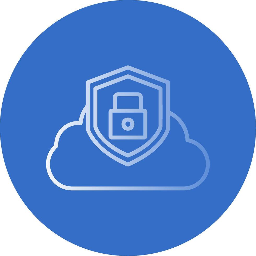 Cloud Security Flat Bubble Icon vector