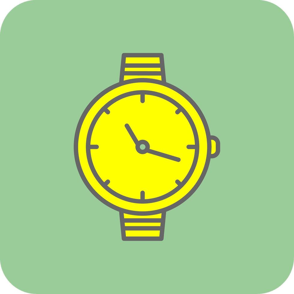 Watch Filled Yellow Icon vector