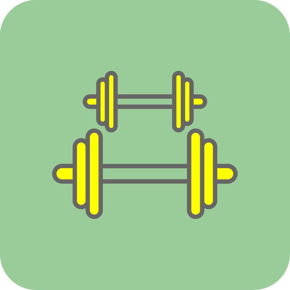 Dumbbell Filled Yellow Icon vector