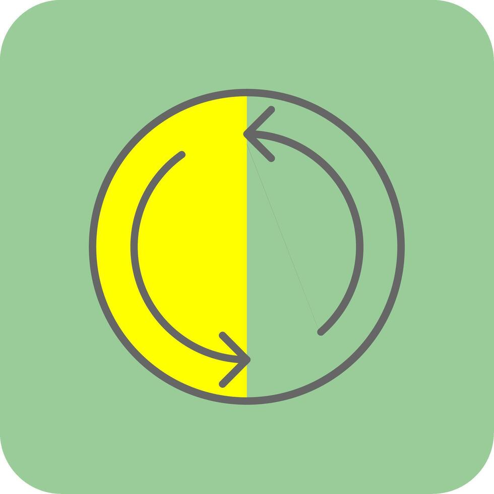 Repeat Filled Yellow Icon vector