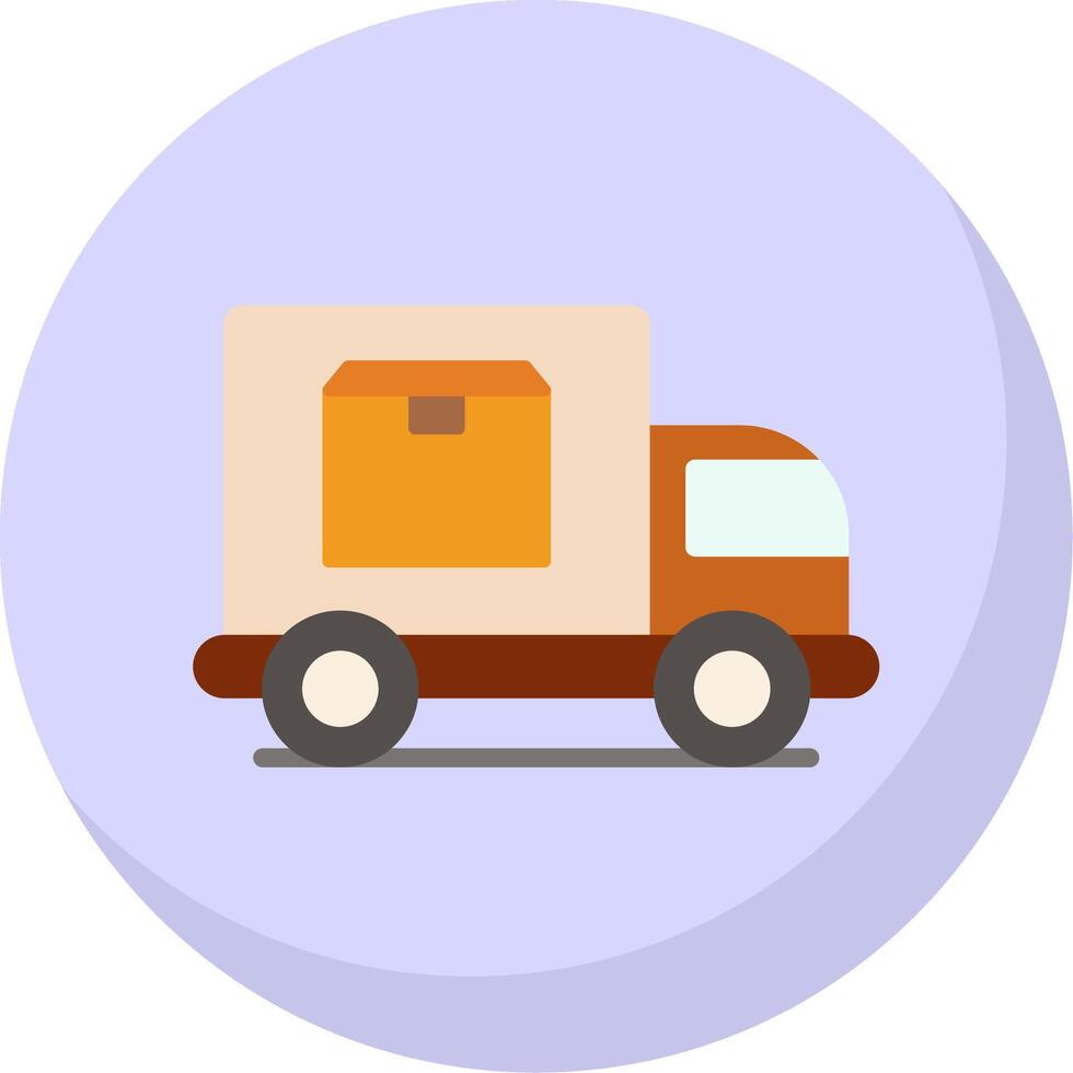 Delivery Truck Flat Bubble Icon vector