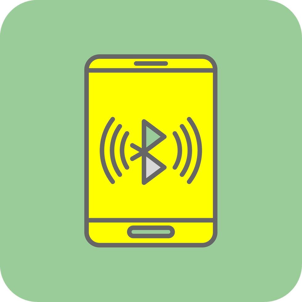 Bluetooth Filled Yellow Icon vector