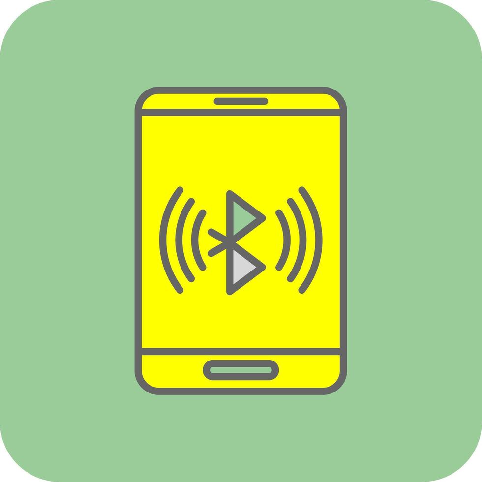 Bluetooth lleno amarillo icono vector