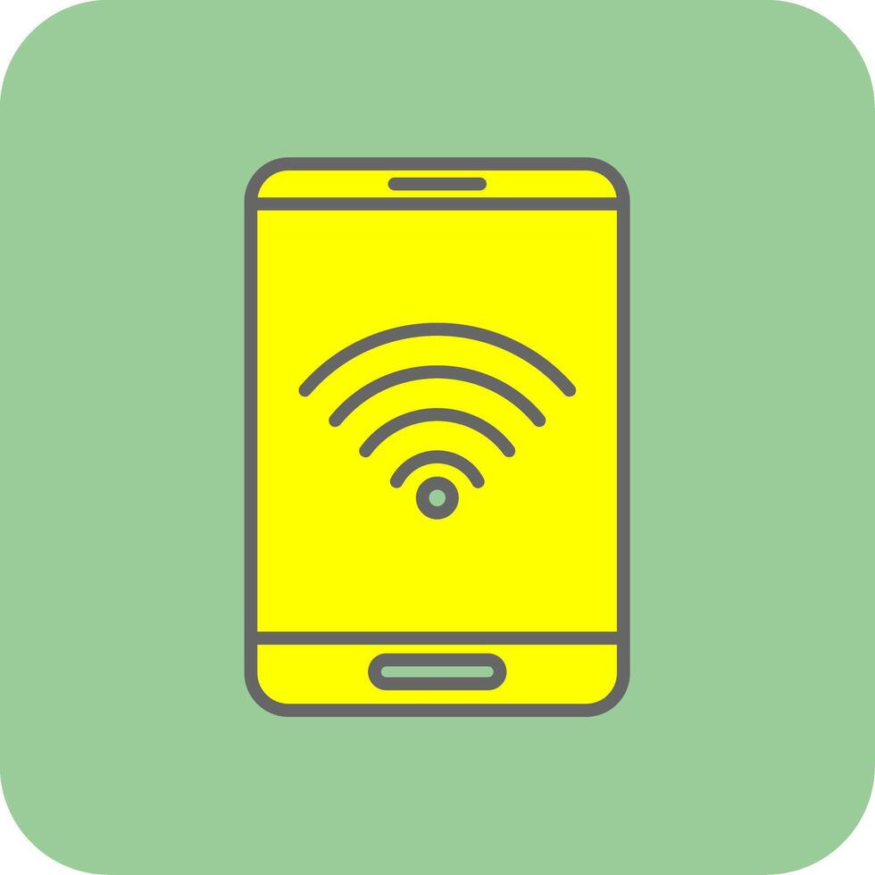 Wifi lleno amarillo icono vector