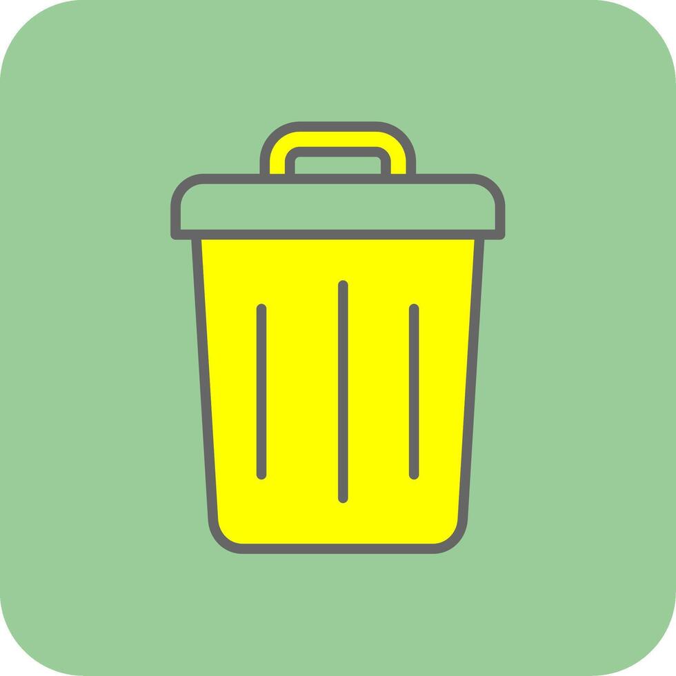 Trash Filled Yellow Icon vector