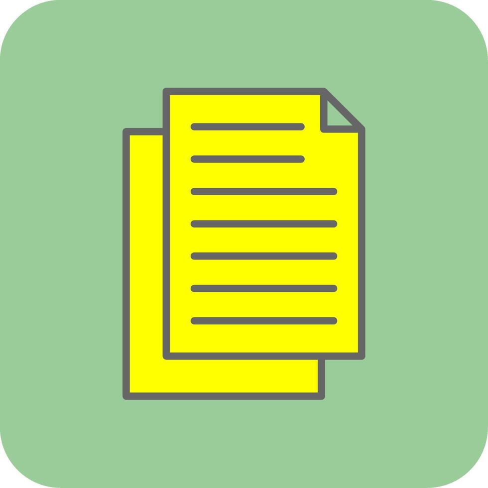 Document Filled Yellow Icon vector