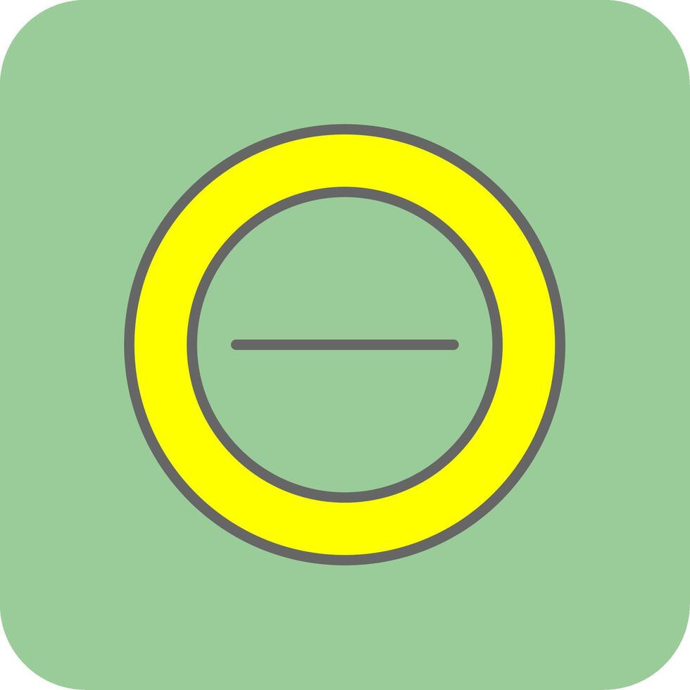 Minus Filled Yellow Icon vector